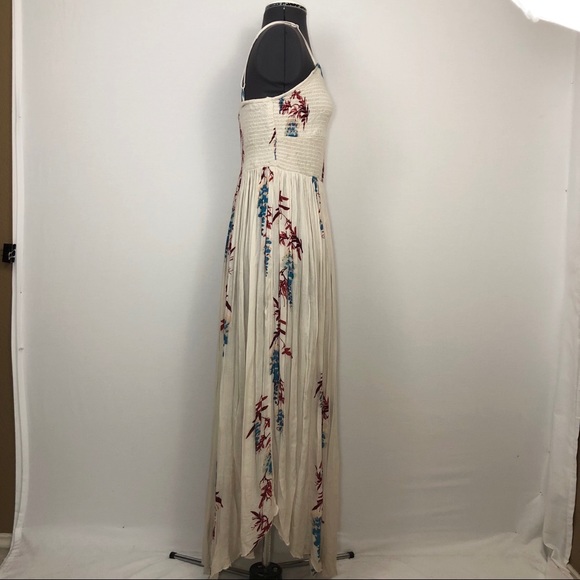 Free People NWT Women Printed Ivory Maxi Dress S/M - Picture 5 of 8